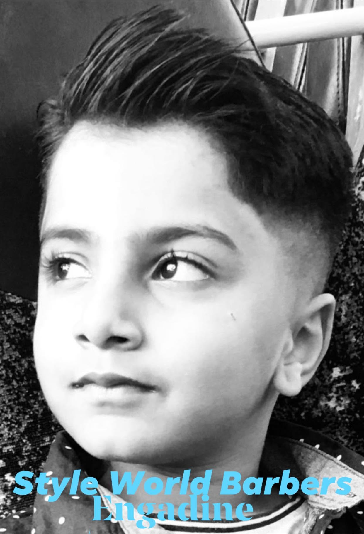 Kids pompadour fade haircut at Style World Barbers Engadine
