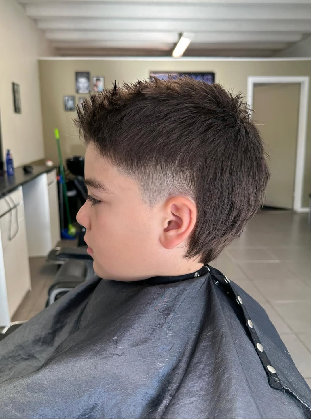 Kids haircut with spiky texture and fade at Style World Barbers Engadine