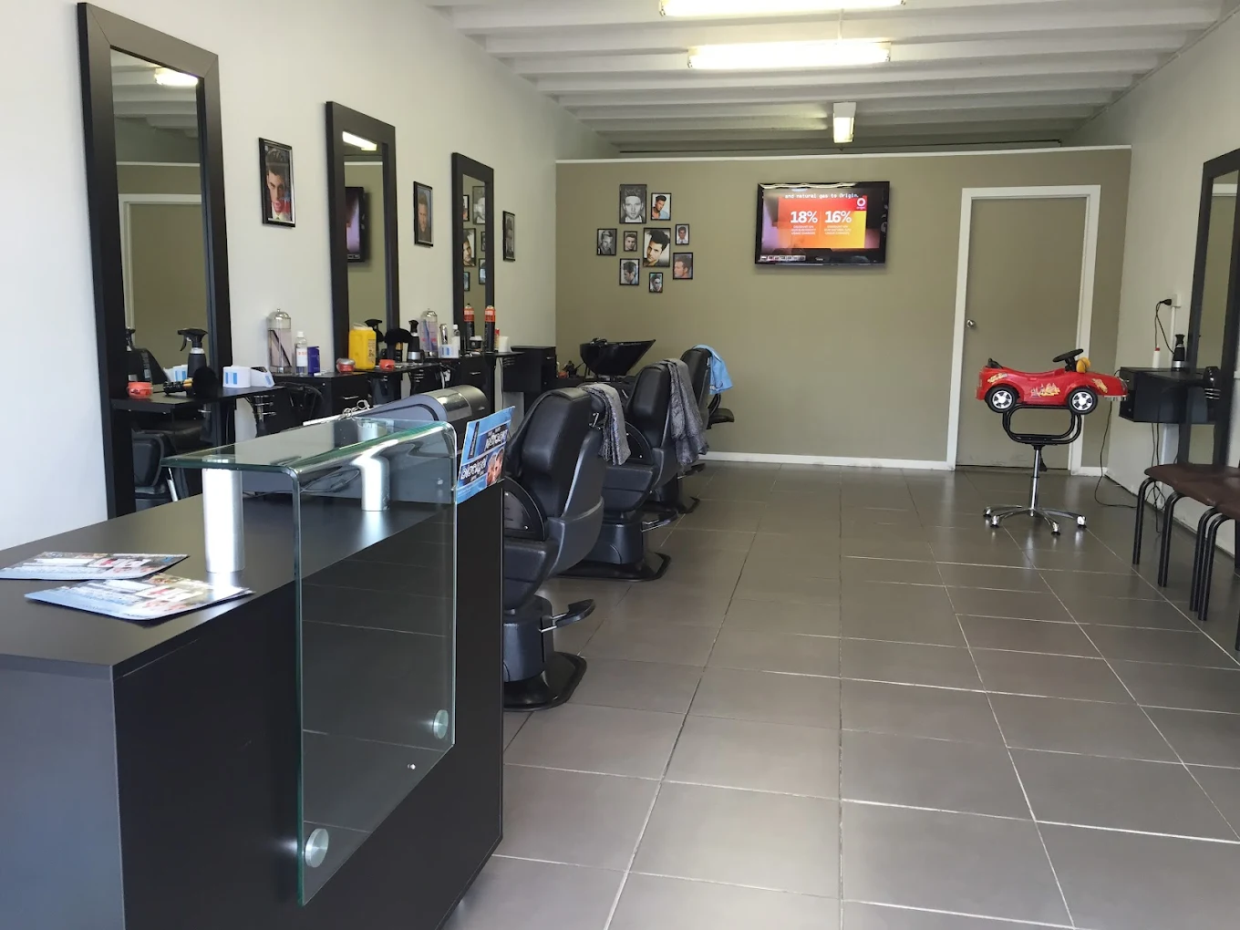 Style World Barbers Engadine shop interior showing clean professional barber chairs
